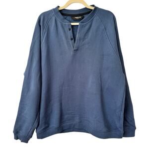 American Giant Midweight Snap Henley Sweatshirt Mens Large